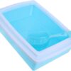 Abaodam Cat Litter Box with Pee Guard Semi Enclosed Open Design Easy Splashproof Litter Tray for Kittens and Cats Durable Material for Home and Travel